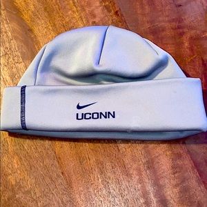 Grey and Blue UConn beanie
